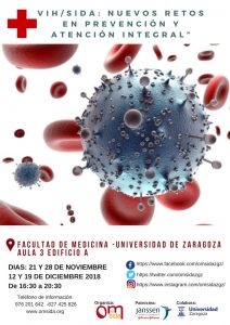 Cartel Formación en VIH en Universidad de Zaragoza