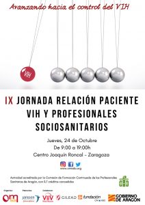 Cartel IX Jornada Relaicón Paciente VIH y Profesionales Socio Sanitarios2019