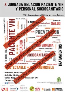 Cartel Aforo X Jornada Relación Paciente VIH y Personal Sociosanitario