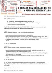 Programa X Jornada Relación Paciente VIH y Personal Sociosanitario