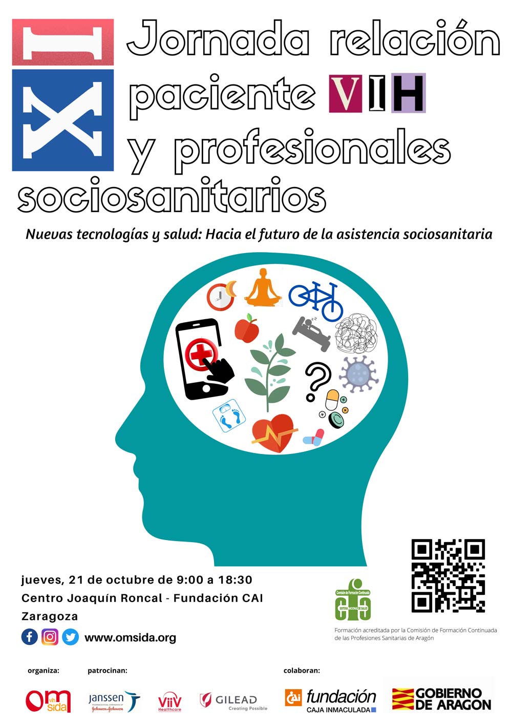 Cartel XI Jornada Relación Paciente VIH y Profesional Sociosanitario