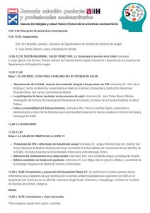 Programa XI Jornada Relación Paciente VIH y Profesional Sociosanitario