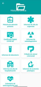 historia clínica en la app